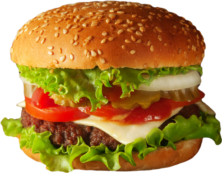 Hamburger with Patties, Tomato, Lettuce and Cheese