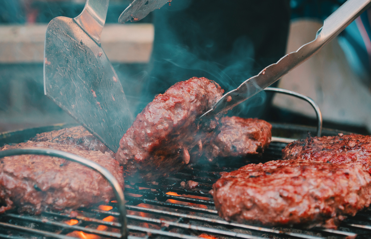 Grilled Meat on the Charcoal Grill